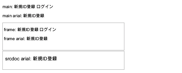 After: the same Japanese text in the page and in frames