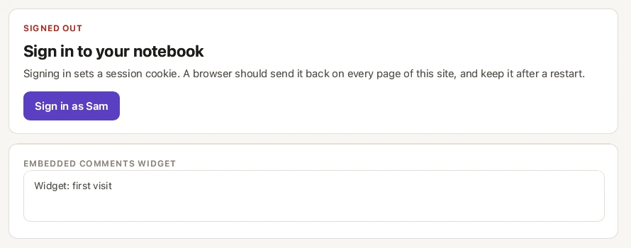 After: a full-width embedded widget