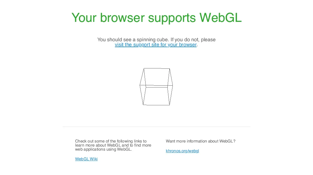 After: the WebGL support check page