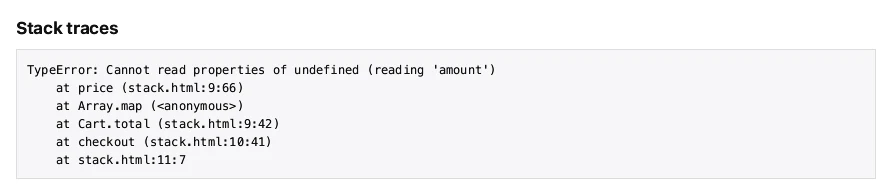 After: a TypeError thrown inside a map callback