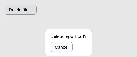 After: a button with commandfor that opens a dialog