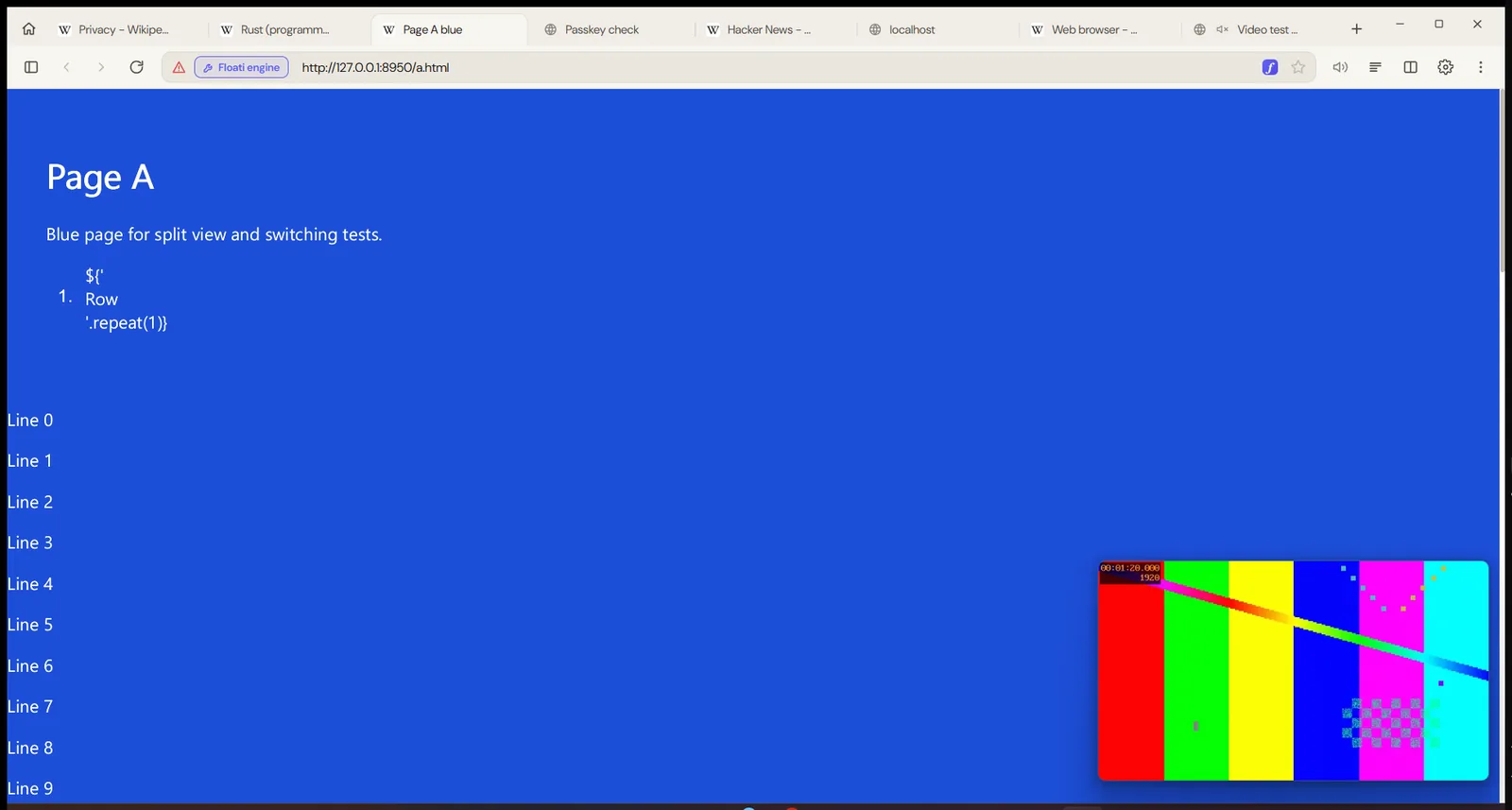 After: leaving a tab with a playing video: it stopped (before), it floats and keeps playing (now)
