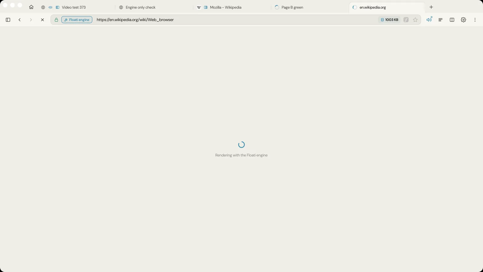 Before: coming back to a tab: the spinner every time (before) and the page at once (now)