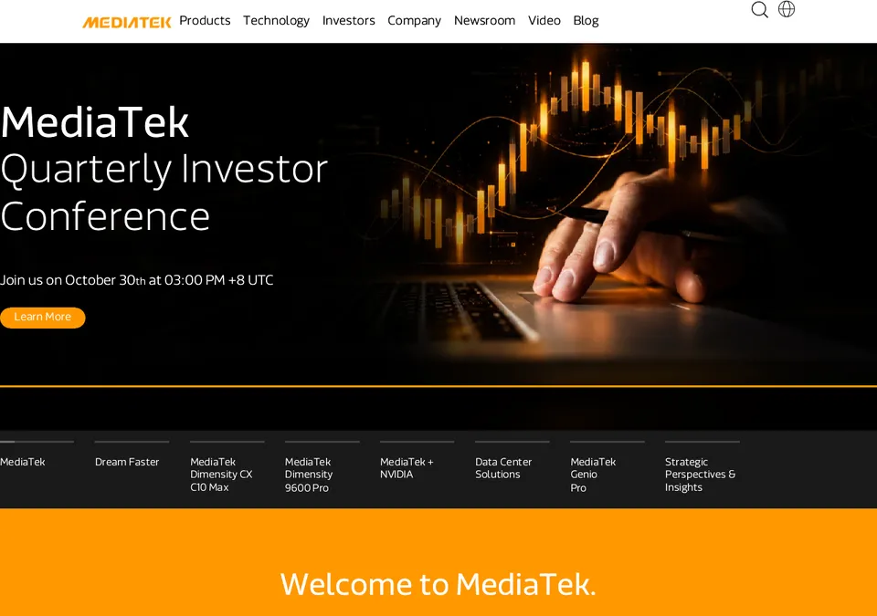 After: a chipmaker's home page: unstyled before, laid out with its carousel now; the reference browser for comparison (its carousel happens to show another slide)